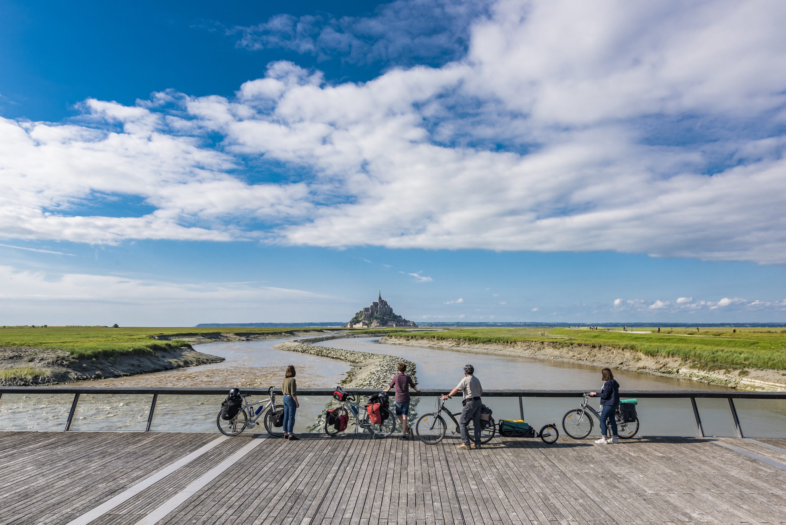 Blick auf Mont Saint Michel von der Véloscénie