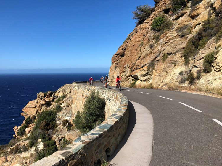 Scenic road at the coast of Corsica