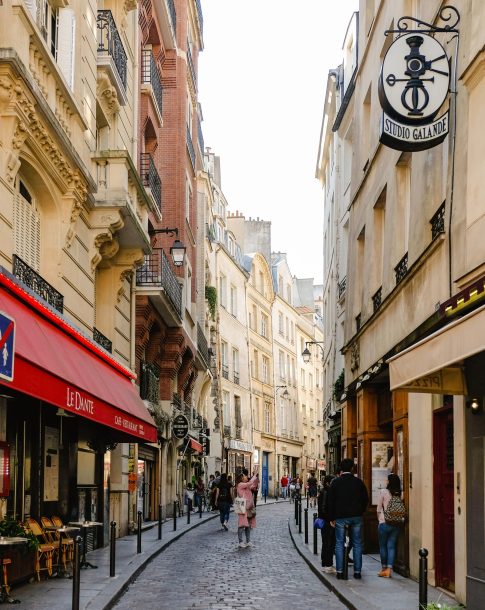 View at a narrow street in Paris