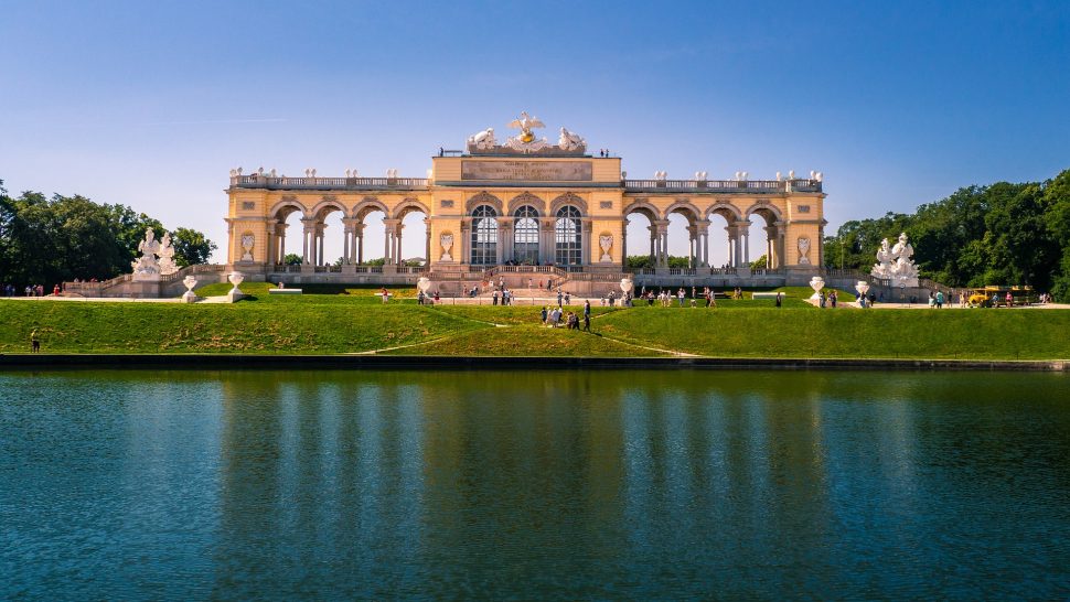 View at the castle Schönbrunn in Vienna