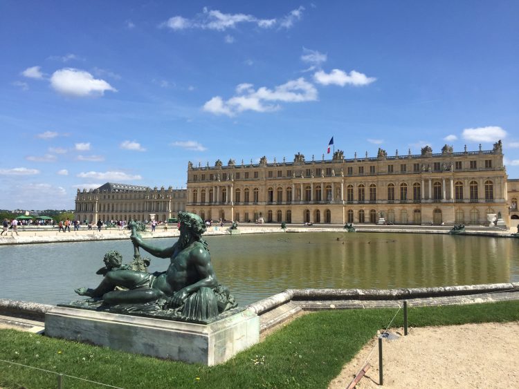 View at the garden of castle Versailles